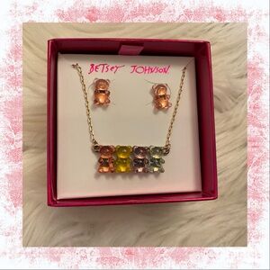 Betsey Johnson Gummy Bear Earrings & Necklace Set - NWT